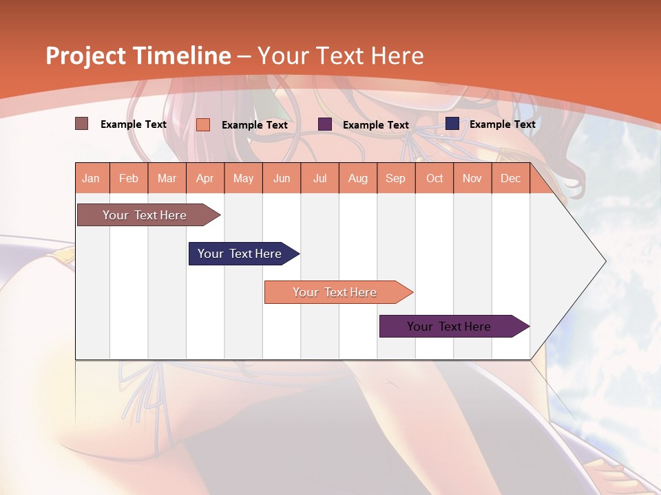 A Girl With Pink Hair Is Sitting On A Surfboard PowerPoint Template