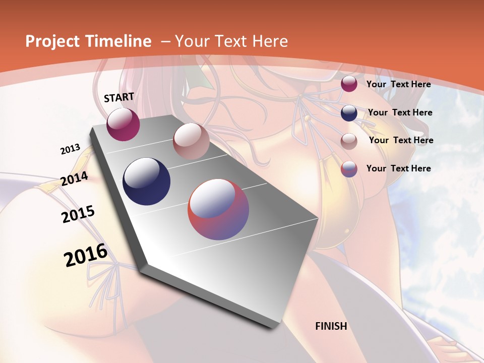 A Girl With Pink Hair Is Sitting On A Surfboard PowerPoint Template