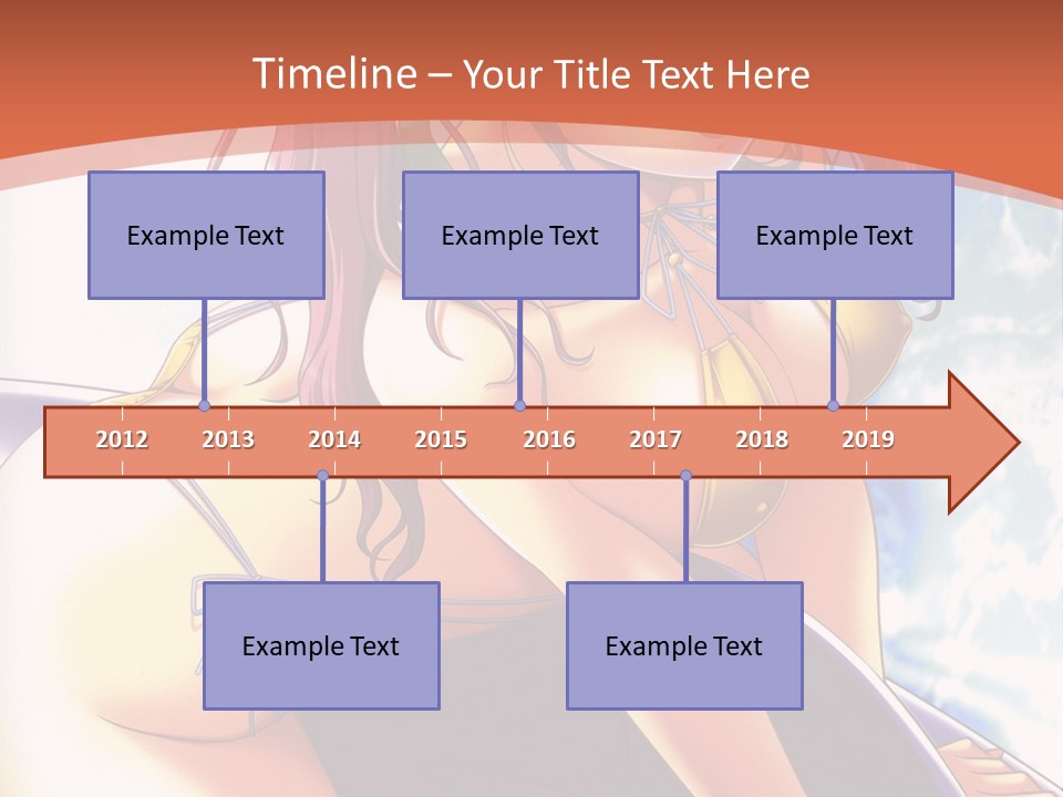 A Girl With Pink Hair Is Sitting On A Surfboard PowerPoint Template