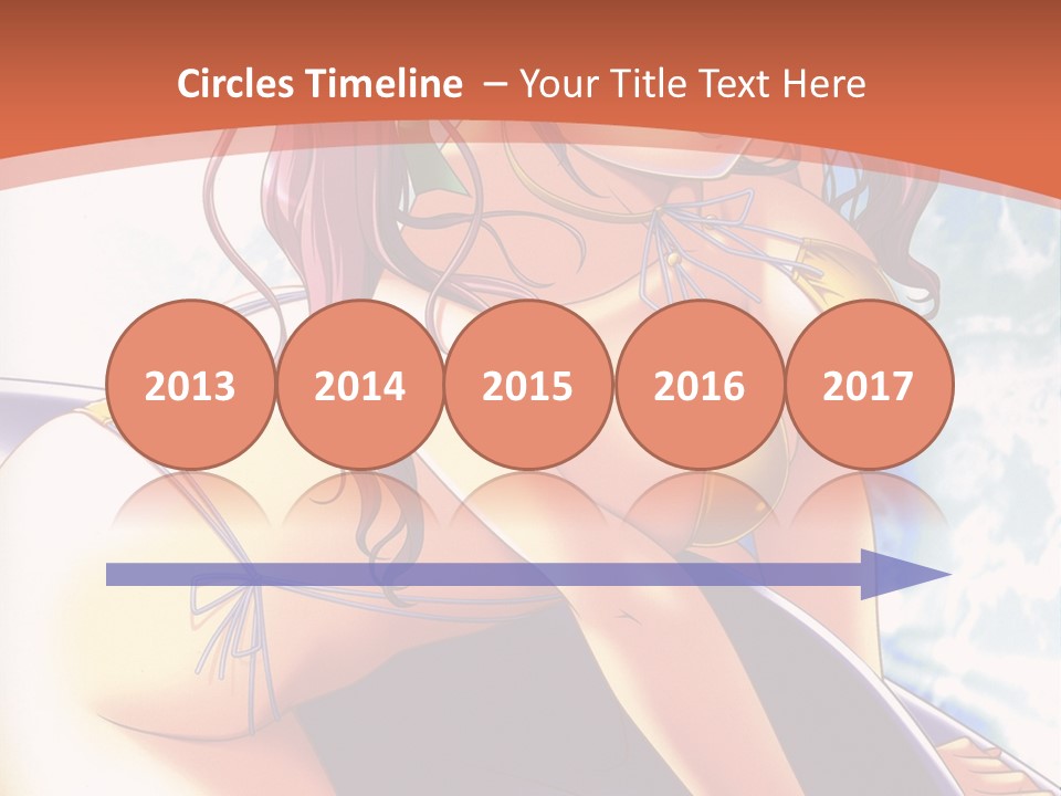 A Girl With Pink Hair Is Sitting On A Surfboard PowerPoint Template