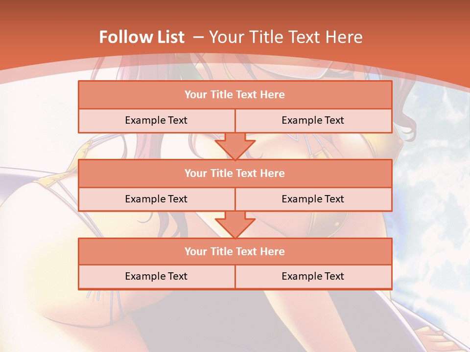 A Girl With Pink Hair Is Sitting On A Surfboard PowerPoint Template