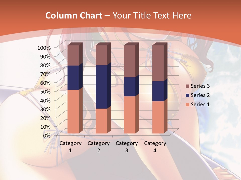 A Girl With Pink Hair Is Sitting On A Surfboard PowerPoint Template