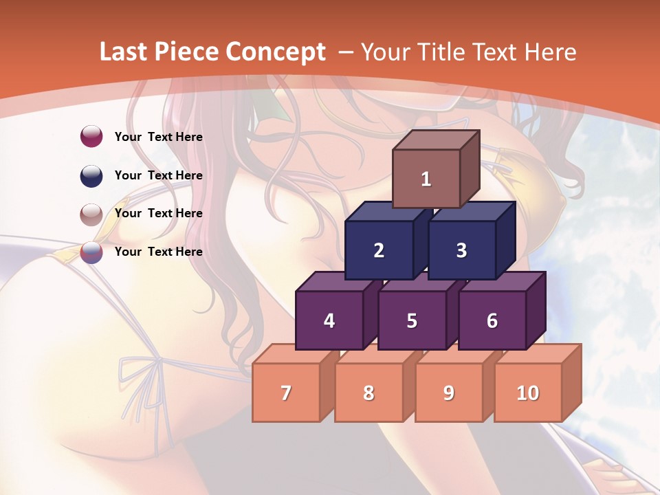 A Girl With Pink Hair Is Sitting On A Surfboard PowerPoint Template