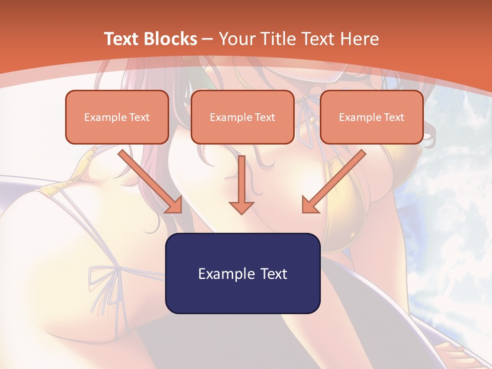 A Girl With Pink Hair Is Sitting On A Surfboard PowerPoint Template