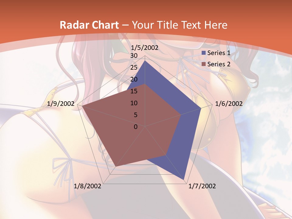 A Girl With Pink Hair Is Sitting On A Surfboard PowerPoint Template