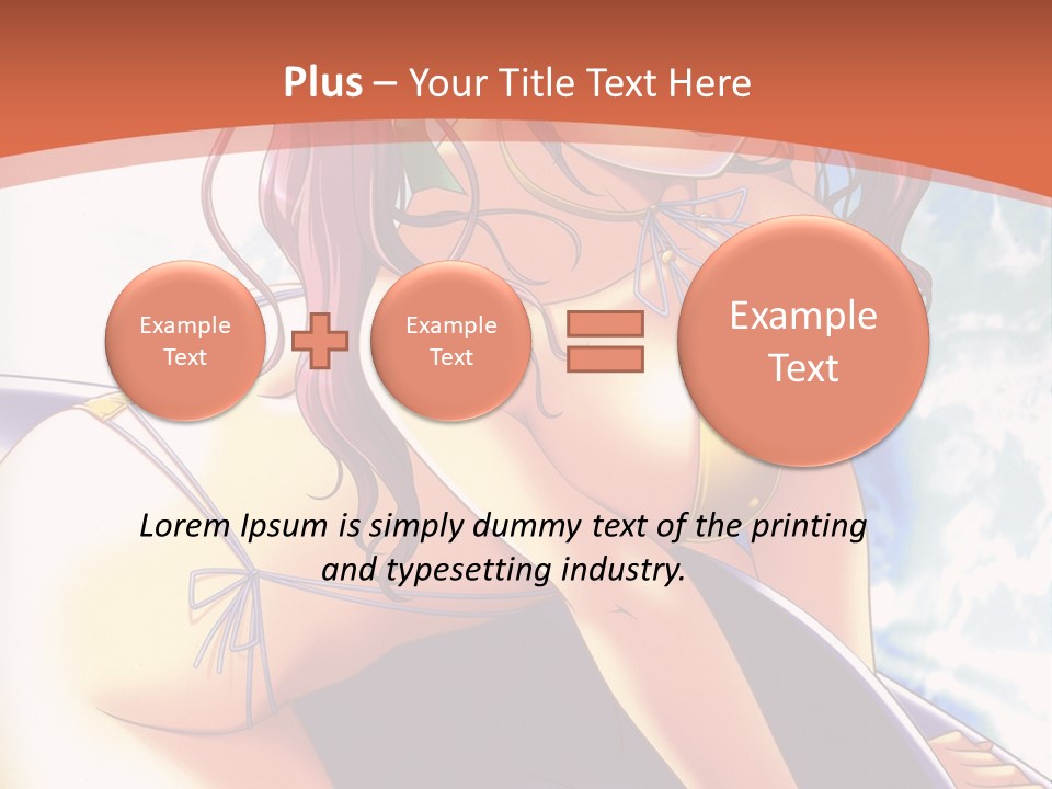 A Girl With Pink Hair Is Sitting On A Surfboard PowerPoint Template