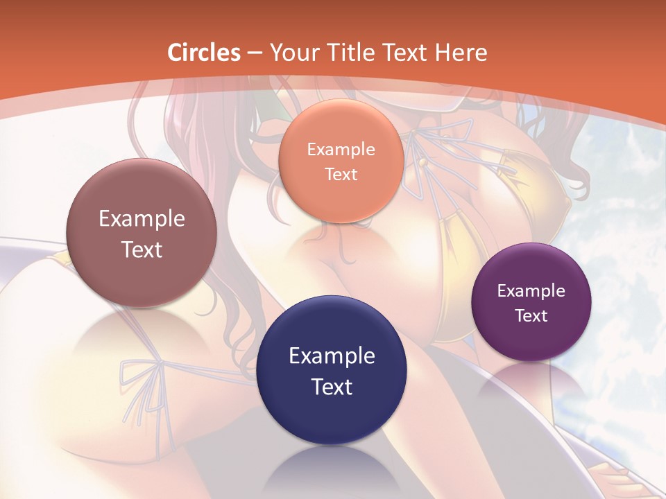 A Girl With Pink Hair Is Sitting On A Surfboard PowerPoint Template