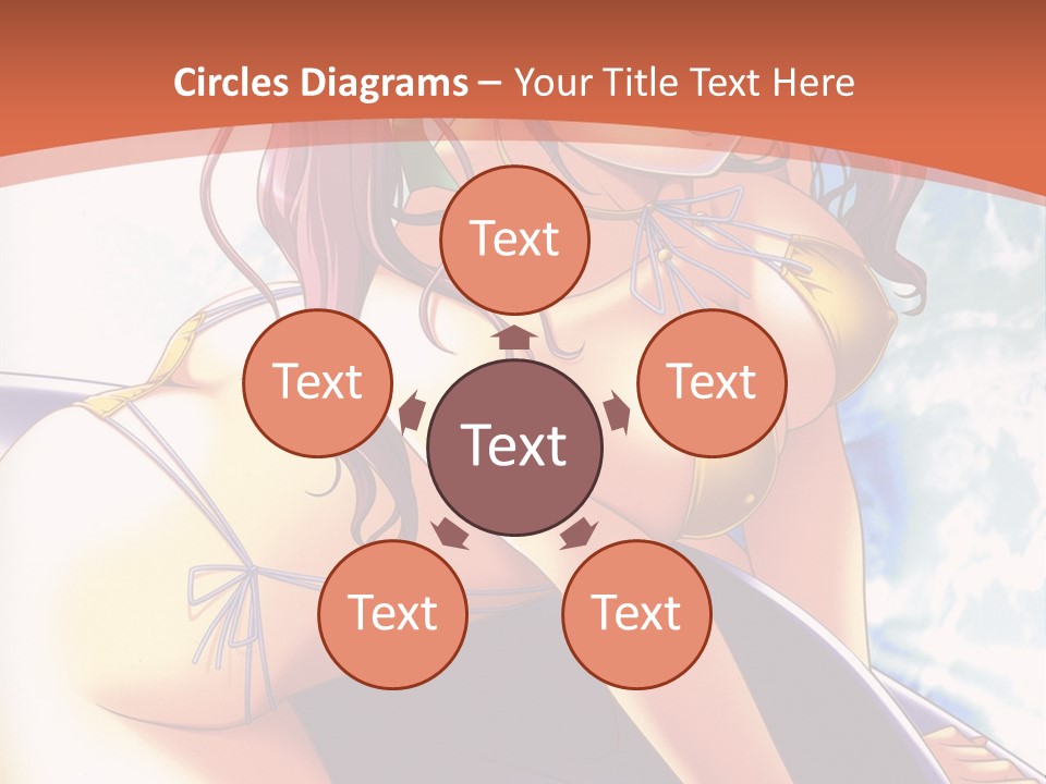 A Girl With Pink Hair Is Sitting On A Surfboard PowerPoint Template