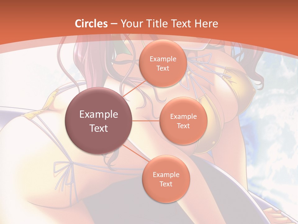 A Girl With Pink Hair Is Sitting On A Surfboard PowerPoint Template