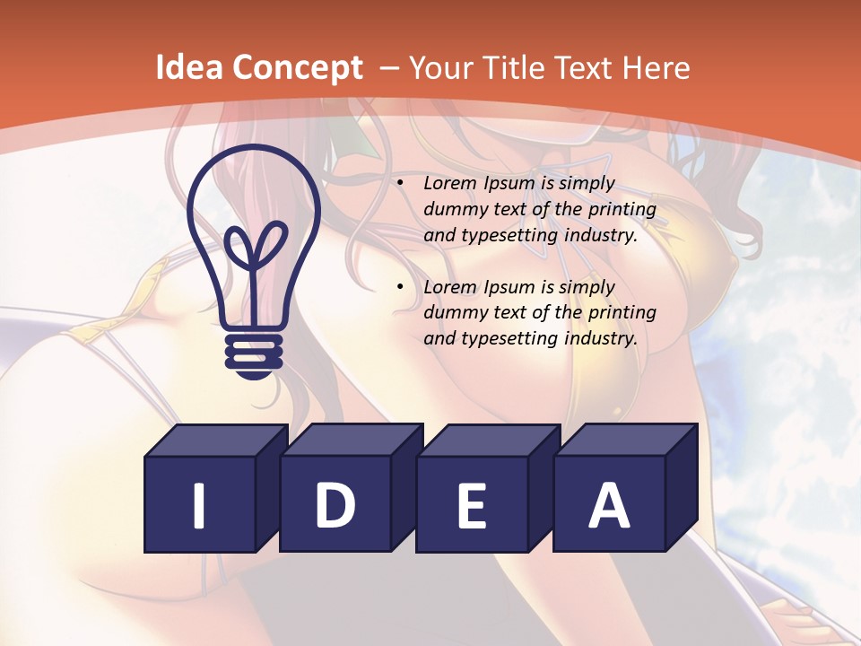 A Girl With Pink Hair Is Sitting On A Surfboard PowerPoint Template