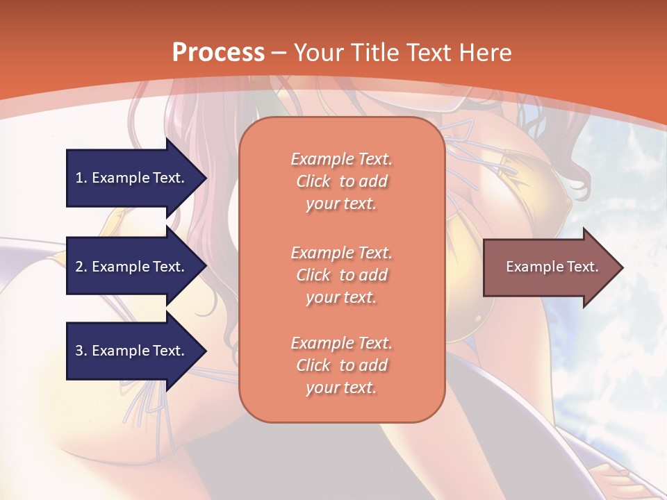 A Girl With Pink Hair Is Sitting On A Surfboard PowerPoint Template