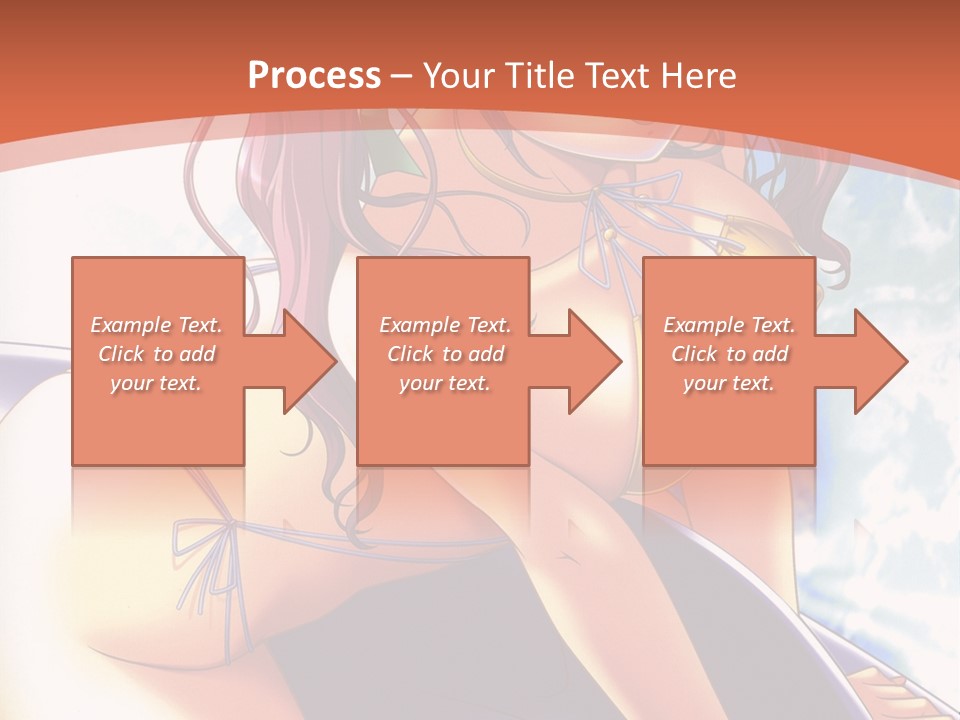 A Girl With Pink Hair Is Sitting On A Surfboard PowerPoint Template