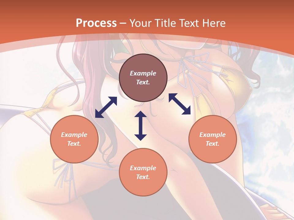 A Girl With Pink Hair Is Sitting On A Surfboard PowerPoint Template