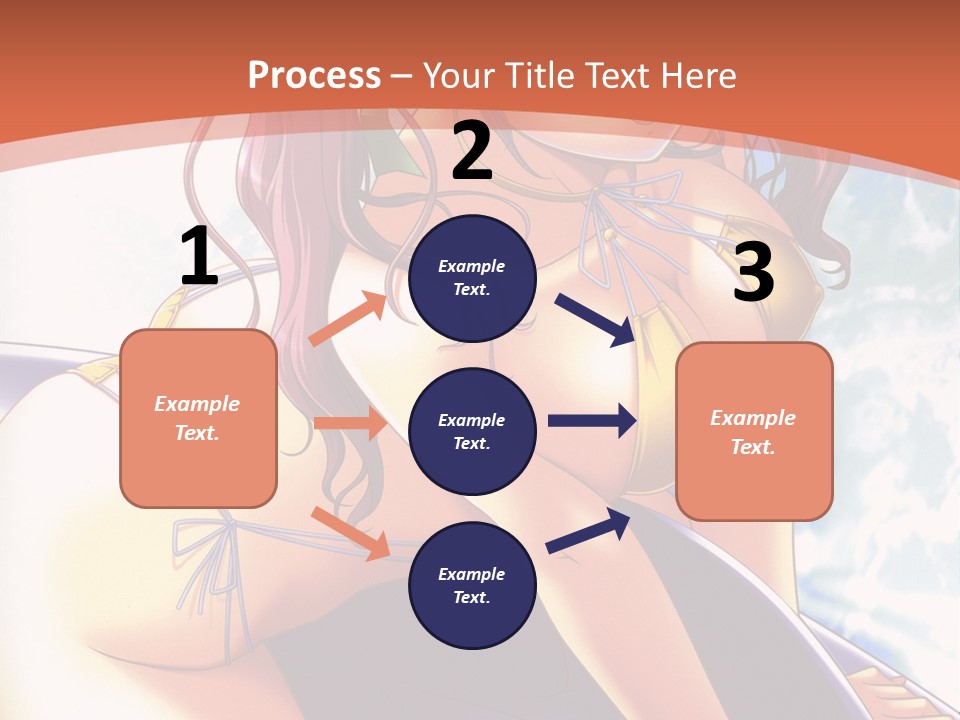 A Girl With Pink Hair Is Sitting On A Surfboard PowerPoint Template