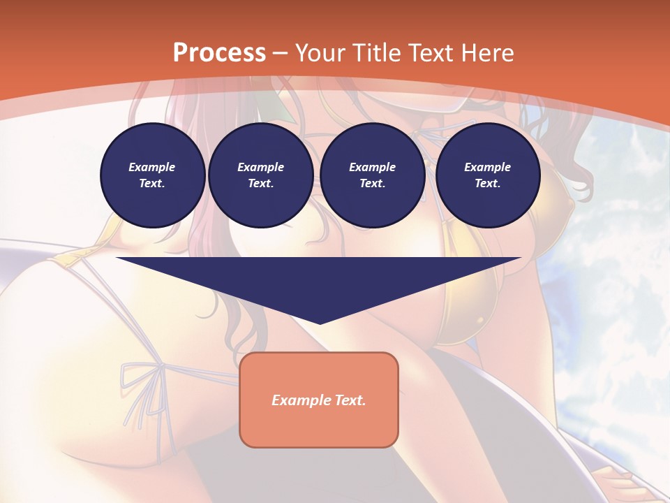 A Girl With Pink Hair Is Sitting On A Surfboard PowerPoint Template