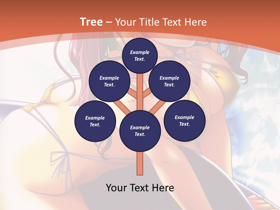 A Girl With Pink Hair Is Sitting On A Surfboard PowerPoint Template