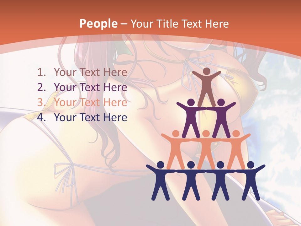 A Girl With Pink Hair Is Sitting On A Surfboard PowerPoint Template