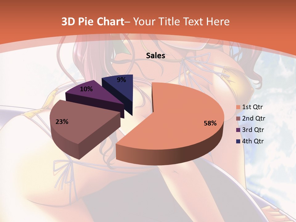 A Girl With Pink Hair Is Sitting On A Surfboard PowerPoint Template