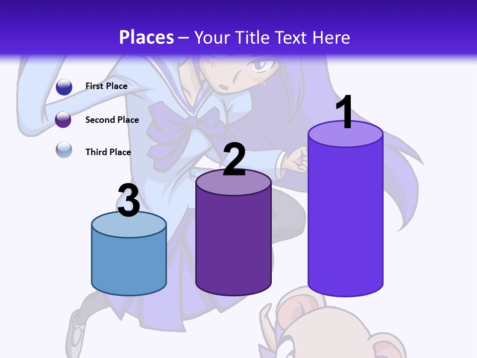 A Girl With Purple Hair Is Flying Over A Mouse PowerPoint Template