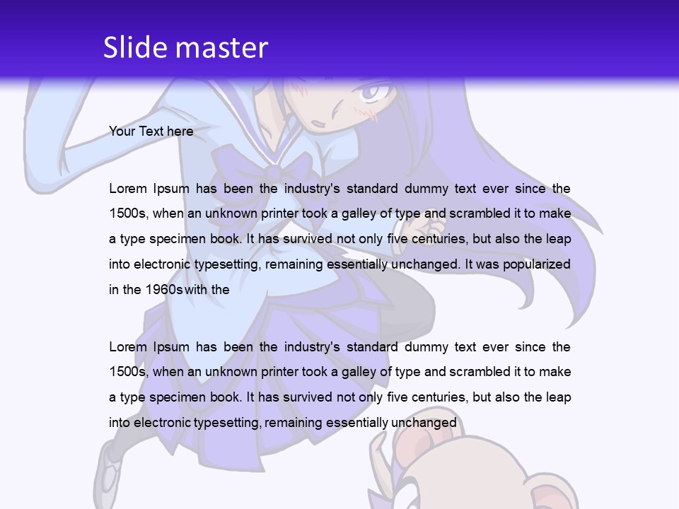 A Girl With Purple Hair Is Flying Over A Mouse PowerPoint Template
