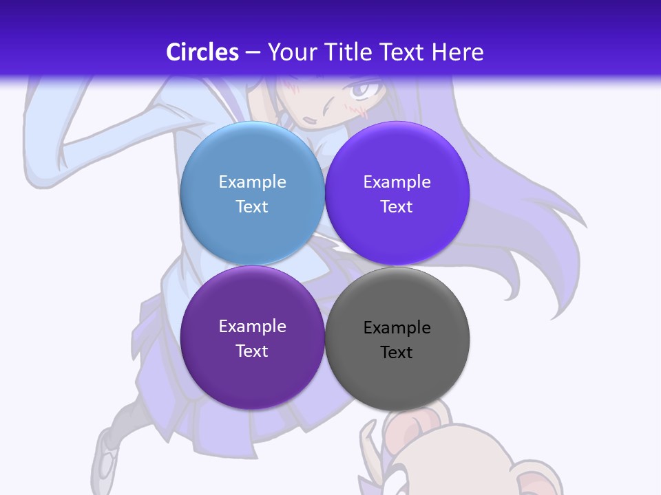 A Girl With Purple Hair Is Flying Over A Mouse PowerPoint Template