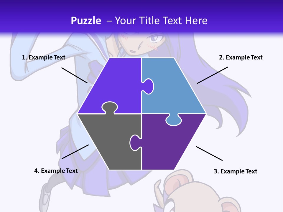 A Girl With Purple Hair Is Flying Over A Mouse PowerPoint Template