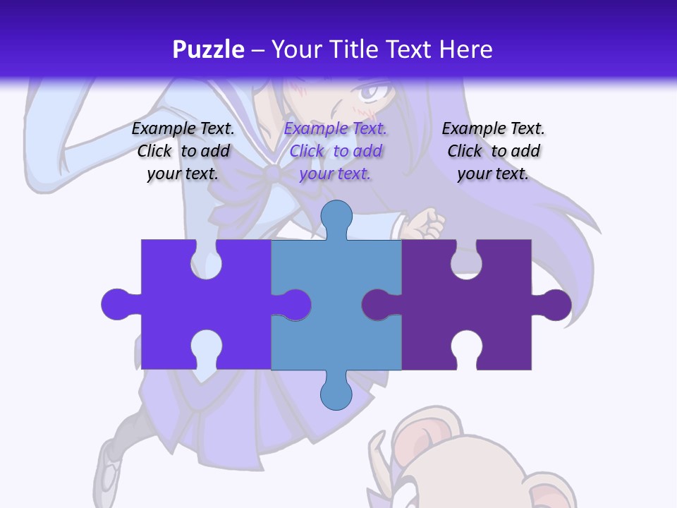 A Girl With Purple Hair Is Flying Over A Mouse PowerPoint Template