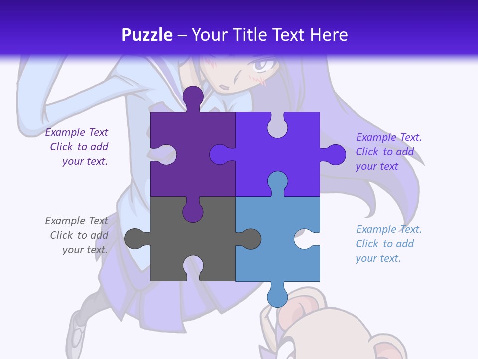 A Girl With Purple Hair Is Flying Over A Mouse PowerPoint Template