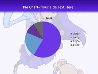 A Girl With Purple Hair Is Flying Over A Mouse PowerPoint Template