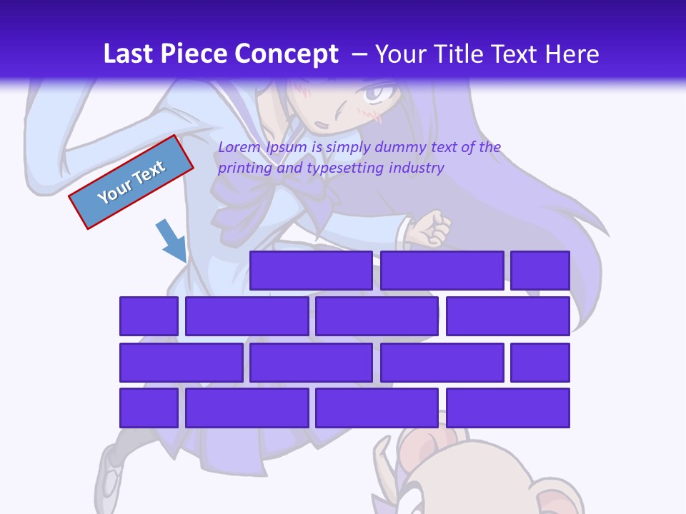 A Girl With Purple Hair Is Flying Over A Mouse PowerPoint Template