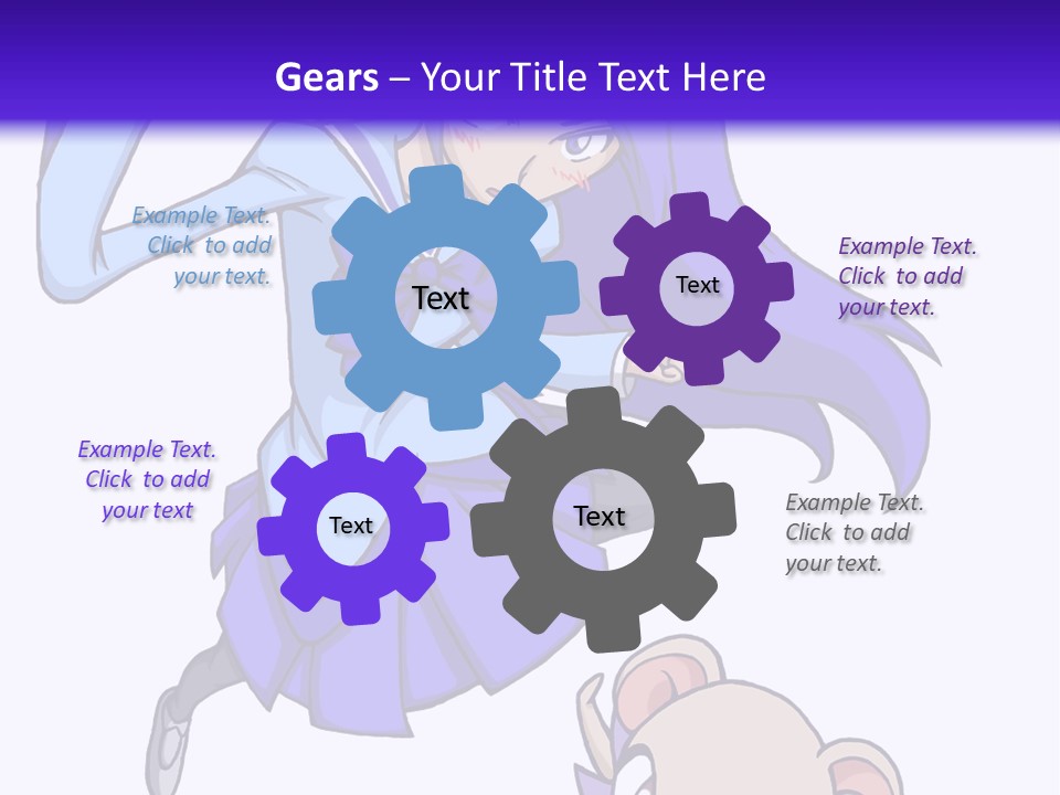 A Girl With Purple Hair Is Flying Over A Mouse PowerPoint Template