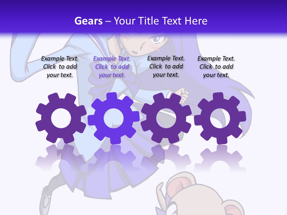 A Girl With Purple Hair Is Flying Over A Mouse PowerPoint Template