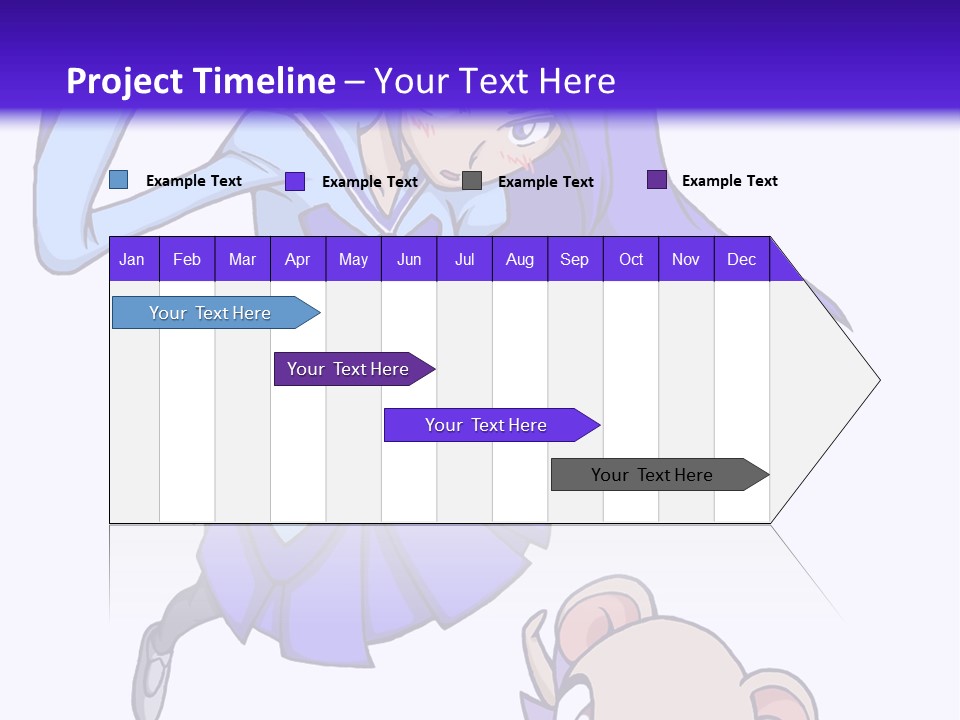 A Girl With Purple Hair Is Flying Over A Mouse PowerPoint Template