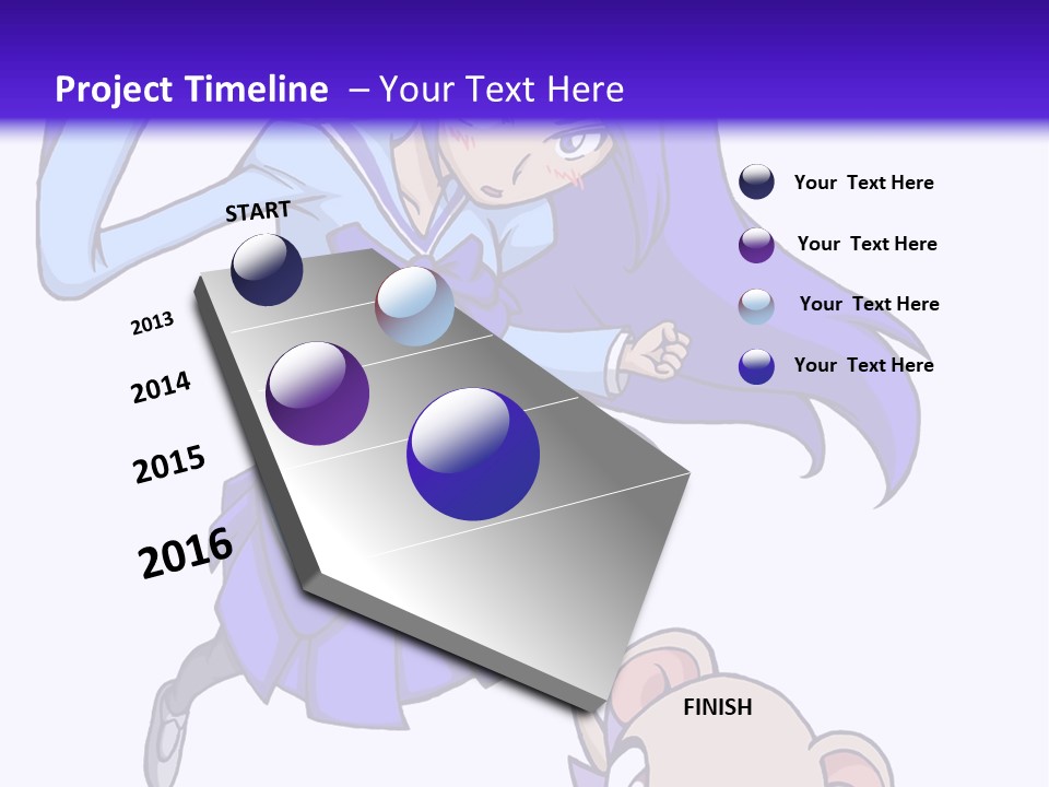 A Girl With Purple Hair Is Flying Over A Mouse PowerPoint Template