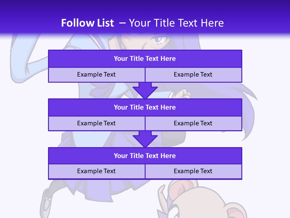 A Girl With Purple Hair Is Flying Over A Mouse PowerPoint Template