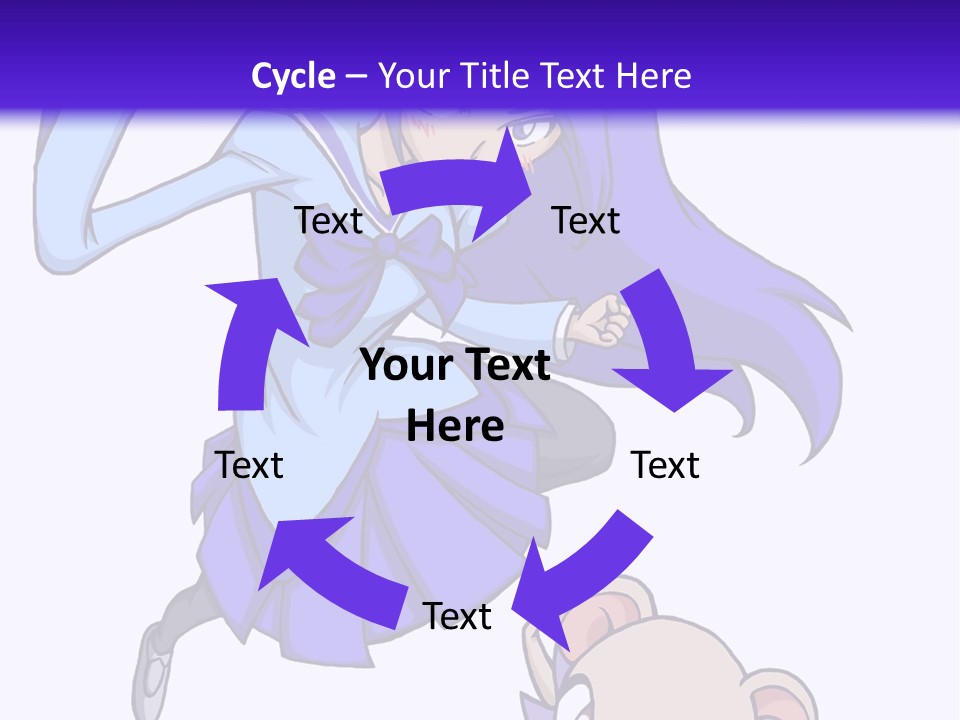 A Girl With Purple Hair Is Flying Over A Mouse PowerPoint Template