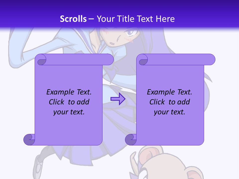 A Girl With Purple Hair Is Flying Over A Mouse PowerPoint Template
