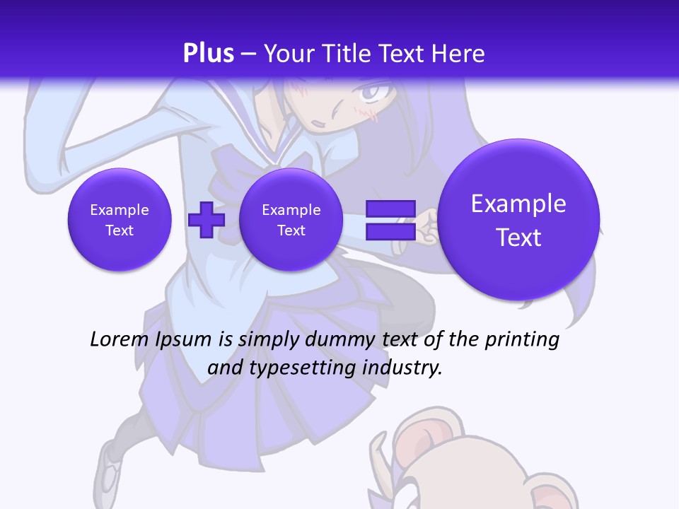 A Girl With Purple Hair Is Flying Over A Mouse PowerPoint Template