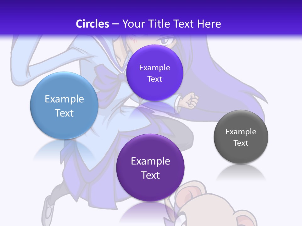 A Girl With Purple Hair Is Flying Over A Mouse PowerPoint Template