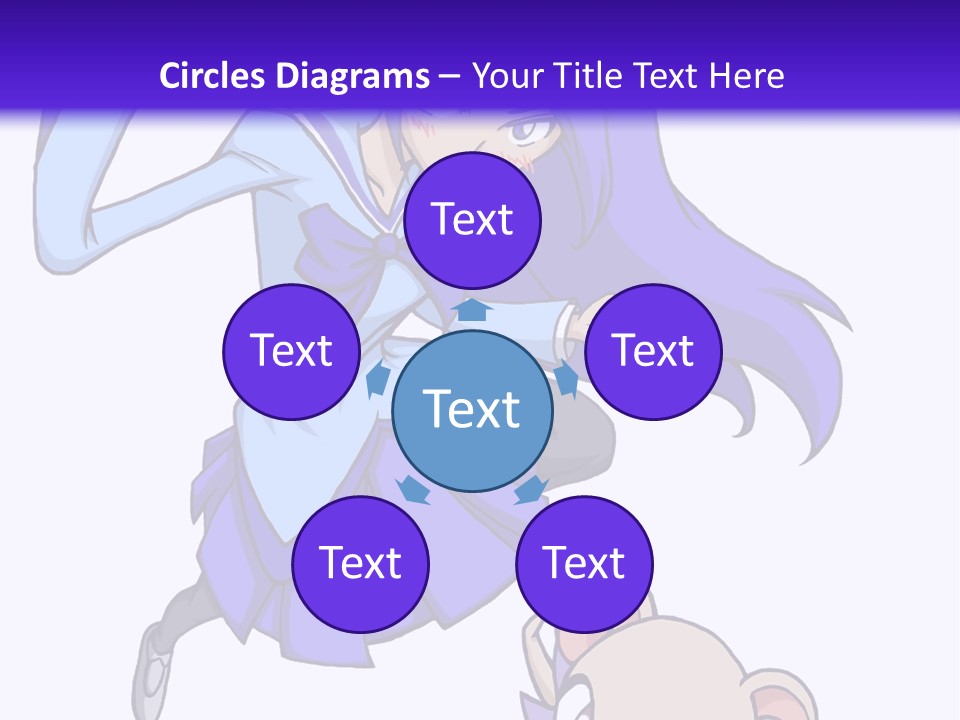 A Girl With Purple Hair Is Flying Over A Mouse PowerPoint Template