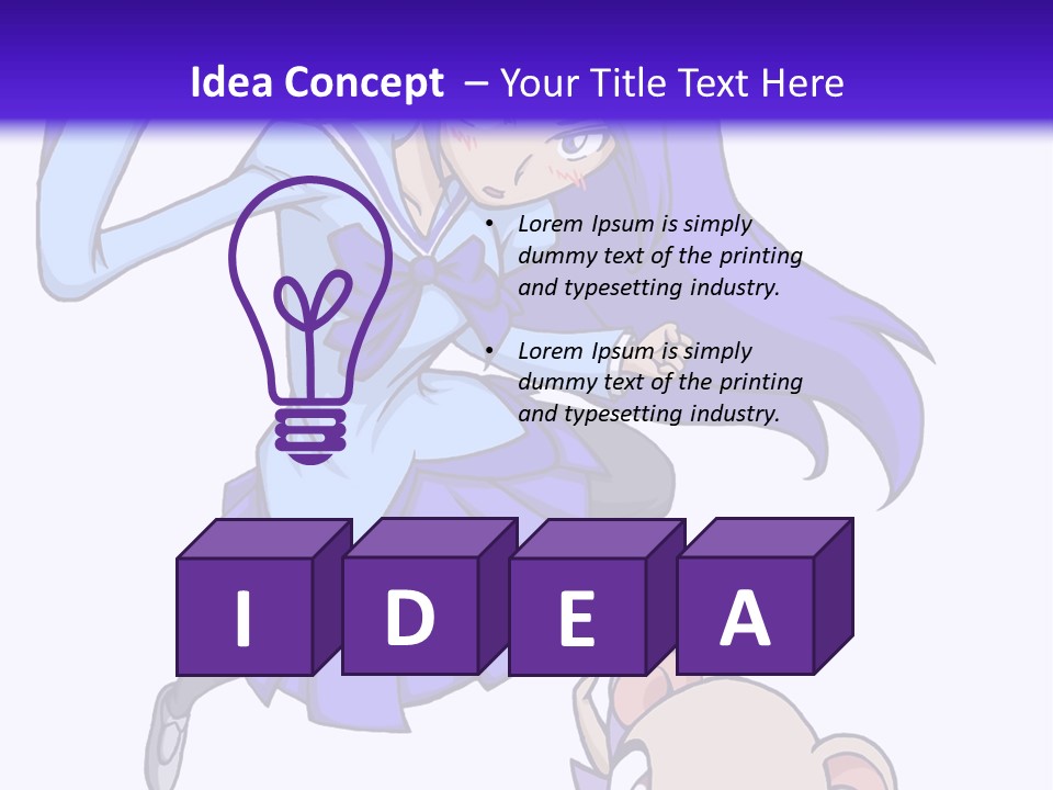 A Girl With Purple Hair Is Flying Over A Mouse PowerPoint Template