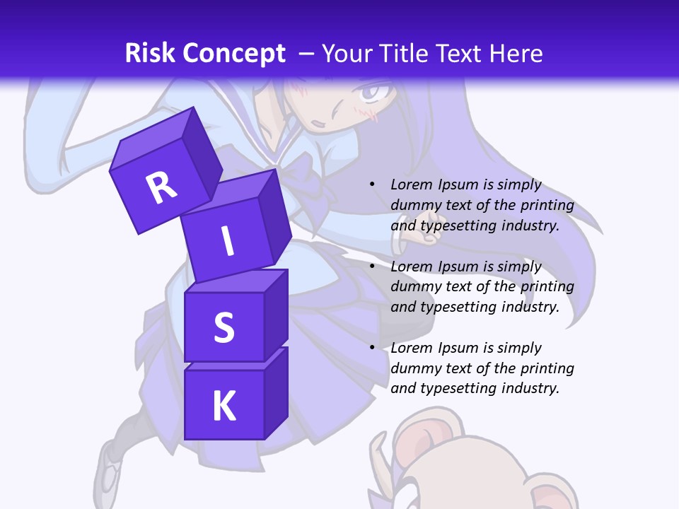 A Girl With Purple Hair Is Flying Over A Mouse PowerPoint Template