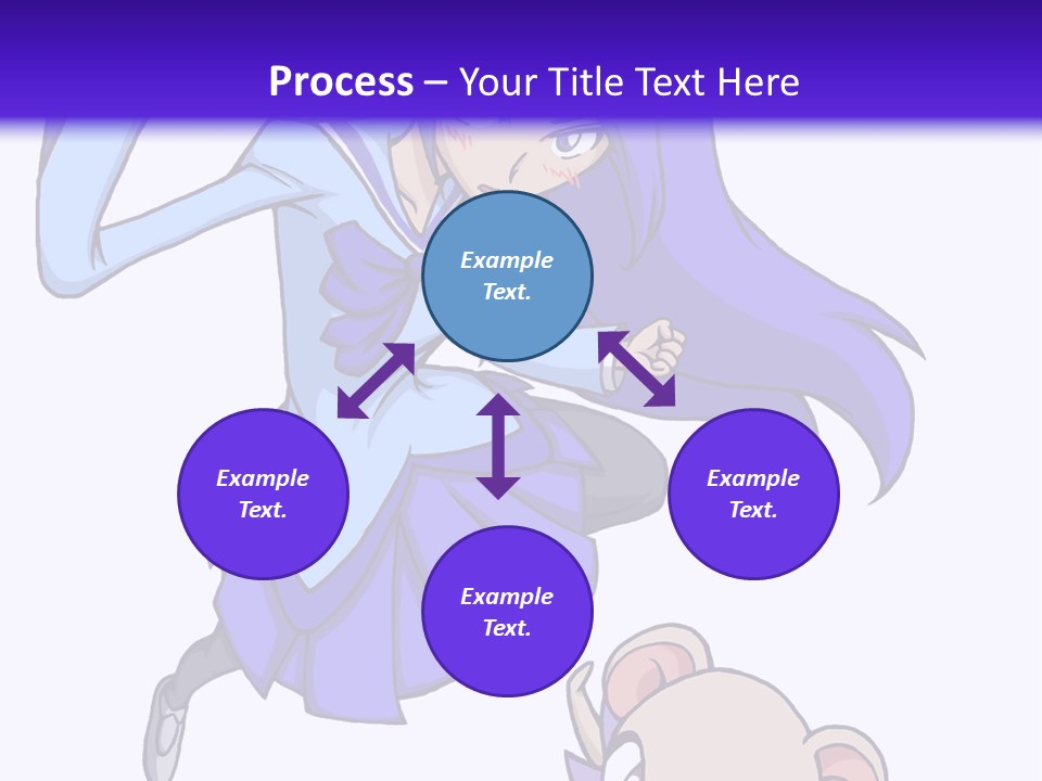A Girl With Purple Hair Is Flying Over A Mouse PowerPoint Template