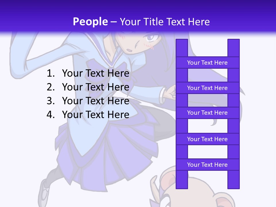 A Girl With Purple Hair Is Flying Over A Mouse PowerPoint Template
