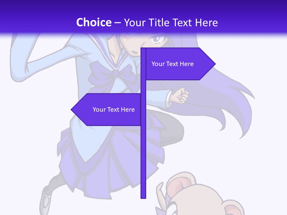 A Girl With Purple Hair Is Flying Over A Mouse PowerPoint Template