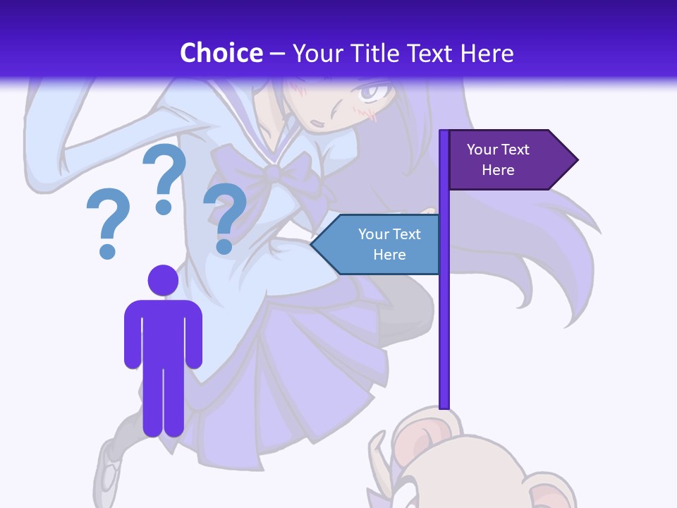 A Girl With Purple Hair Is Flying Over A Mouse PowerPoint Template