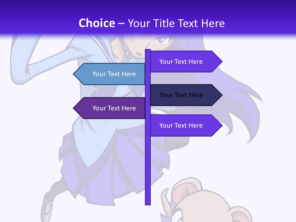 A Girl With Purple Hair Is Flying Over A Mouse PowerPoint Template