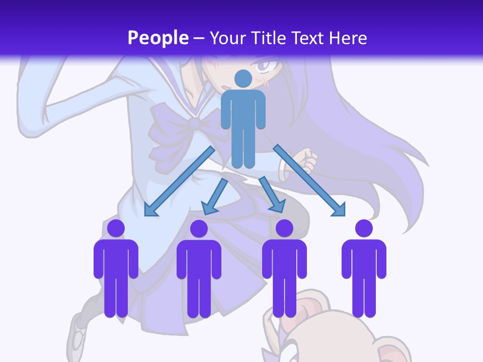 A Girl With Purple Hair Is Flying Over A Mouse PowerPoint Template
