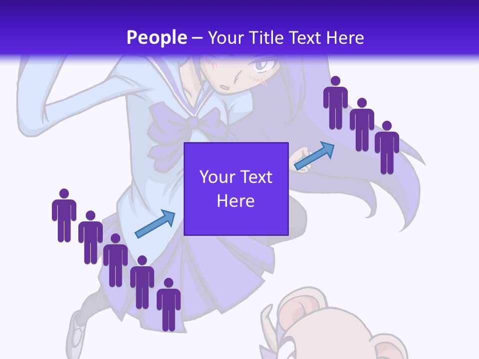 A Girl With Purple Hair Is Flying Over A Mouse PowerPoint Template