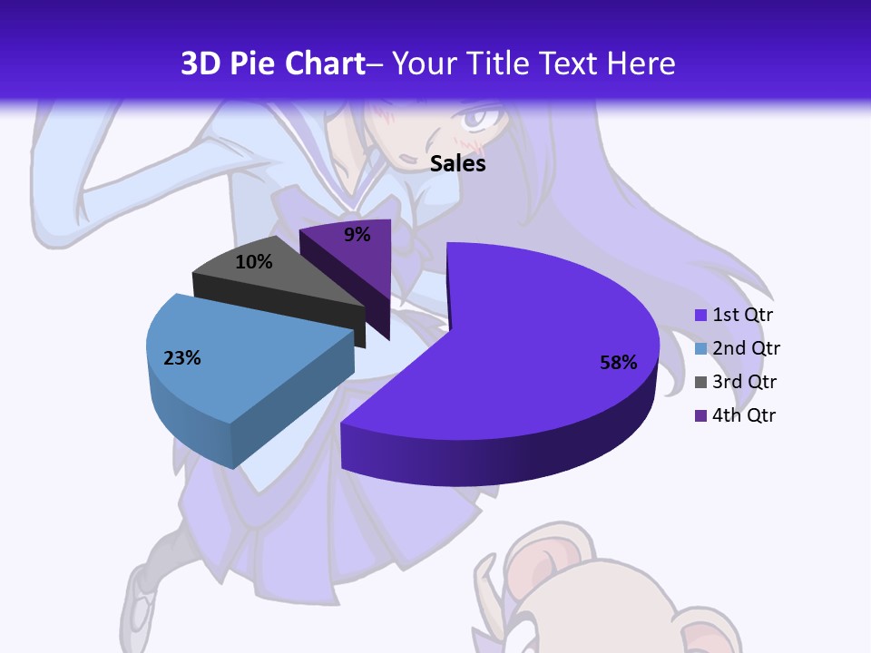 A Girl With Purple Hair Is Flying Over A Mouse PowerPoint Template